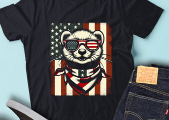 LT171 Ferrets Gift USA Flag Ferret Lover Animal Fans