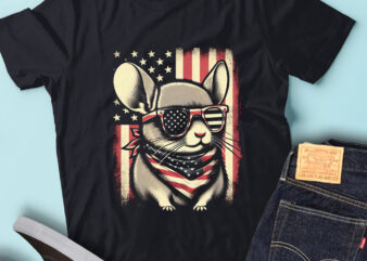 LT173 Patriotic Chinchilla USA Flag 4th Of July Animal Lover t shirt vector graphic