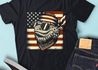 LT177 Patriotic Bearded Dragon Gift USA Flag 4th Of July
