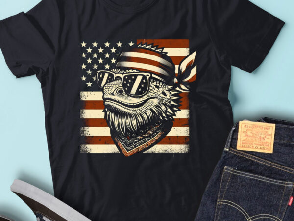 Lt177 patriotic bearded dragon gift usa flag 4th of july t shirt vector graphic