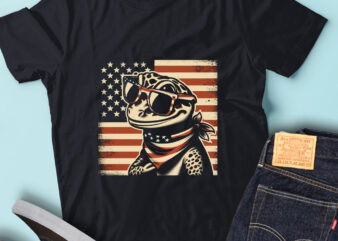 LT178 Rgecko Gift USA Flag Patriotic Reptile Lover