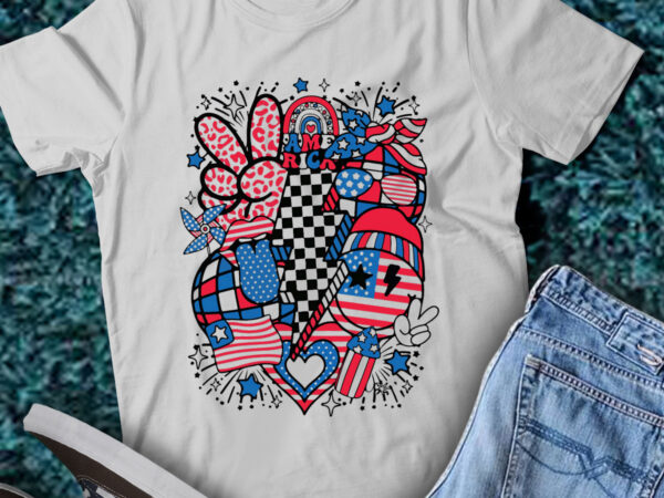 Lt185 happy 4th of july patriotic american us amusement park t shirt vector graphic