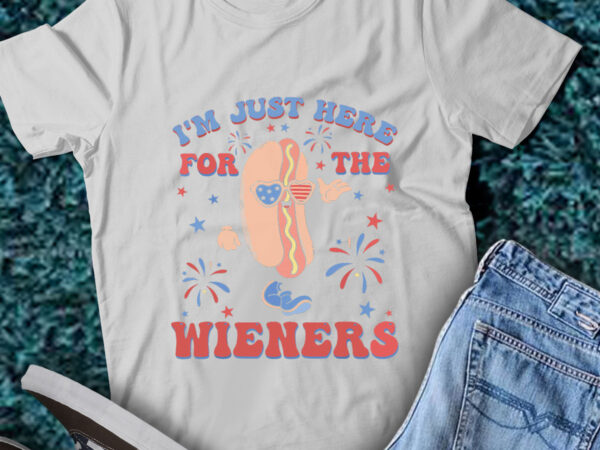 Lt189 4th of july patriotic i’m just here for the wieners t shirt vector graphic