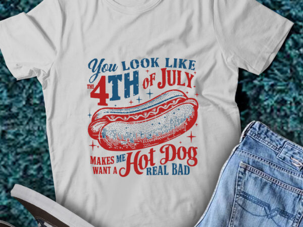 Lt191 happy 4th of july make me want a sausage real bad t shirt vector graphic