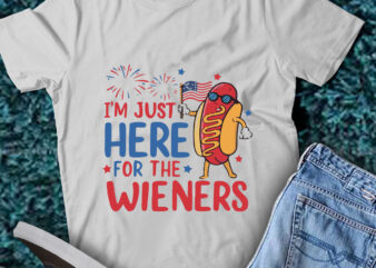 LT197 I’m Just Here For The Wieners 4th Of July Patriotic t shirt vector graphic