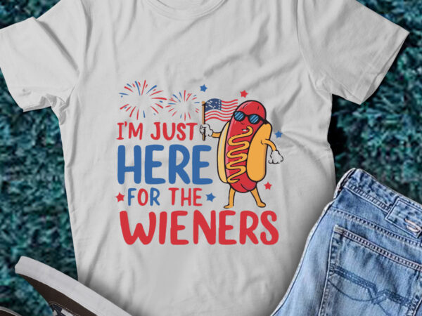 Lt197 i’m just here for the wieners 4th of july patriotic t shirt vector graphic