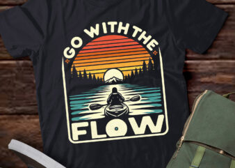 LT206 With The Flow Kayak Camping Kayaker Gifts Outdoors Tee t shirt vector graphic