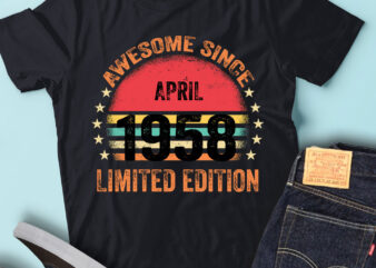 LT93 Birthday Awesome Since April 1958 Limited Edition t shirt vector graphic