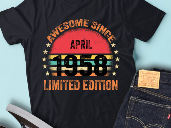 Lt93 birthday awesome since april 1958 limited edition t shirt vector graphic