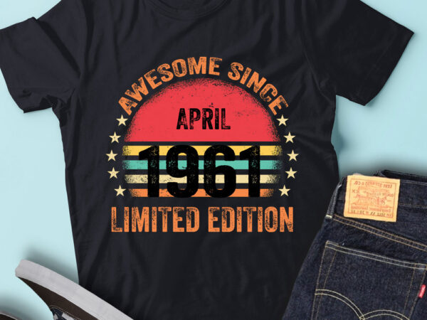 Lt93 birthday awesome since april 1961 limited edition t shirt vector graphic