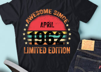 LT93 Birthday Awesome Since April 1962 Limited Edition t shirt vector graphic