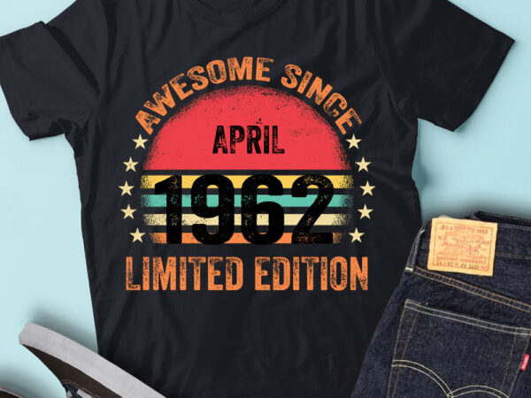 Lt93 birthday awesome since april 1962 limited edition t shirt vector graphic