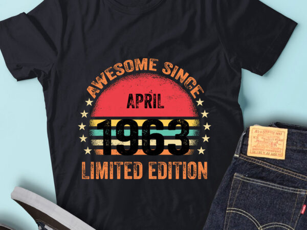 Lt93 birthday awesome since april 1963 limited edition t shirt vector graphic