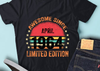 LT93 Birthday Awesome Since April 1964 Limited Edition t shirt vector graphic
