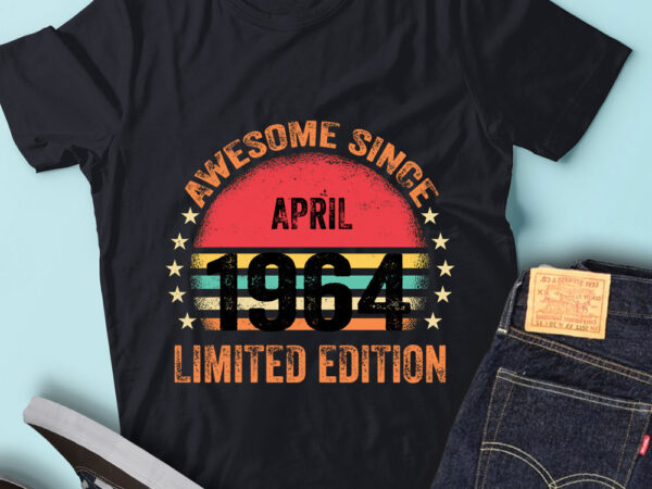 Lt93 birthday awesome since april 1964 limited edition t shirt vector graphic