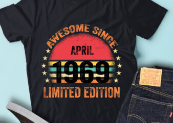 LT93 Birthday Awesome Since April 1969 Limited Edition t shirt vector graphic