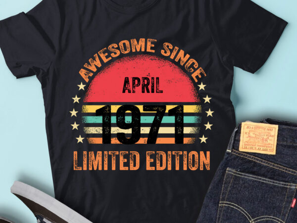Lt93 birthday awesome since april 1971 limited edition t shirt vector graphic