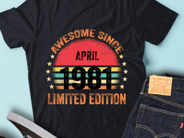 Lt93 birthday awesome since april 1981 limited edition t shirt vector graphic