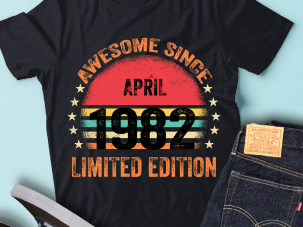 Lt93 birthday awesome since april 1982 limited edition t shirt vector graphic