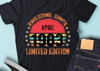 LT93 Birthday Awesome Since April 1983 Limited Edition t shirt vector graphic