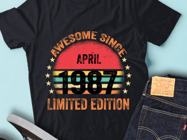 Lt93 birthday awesome since april 1987 limited edition t shirt vector graphic