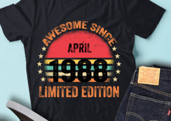 LT93 Birthday Awesome Since April 1988 Limited Edition t shirt vector graphic