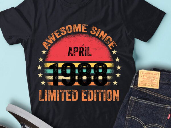 Lt93 birthday awesome since april 1988 limited edition t shirt vector graphic