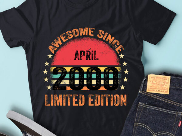 Lt93 birthday awesome since april 2000 limited edition t shirt vector graphic