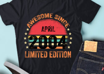 LT93 Birthday Awesome Since April 2004 Limited Edition t shirt vector graphic