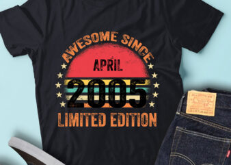 LT93 Birthday Awesome Since April 2005 Limited Edition t shirt vector graphic