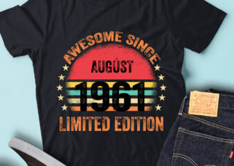 LT93 Birthday Awesome Since August 1961 Limited Edition t shirt vector graphic