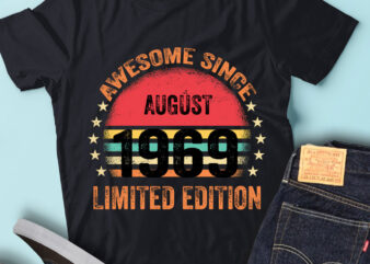 LT93 Birthday Awesome Since August 1969 Limited Edition t shirt vector graphic