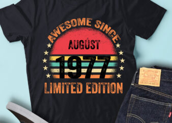 LT93 Birthday Awesome Since August 1977 Limited Edition t shirt vector graphic