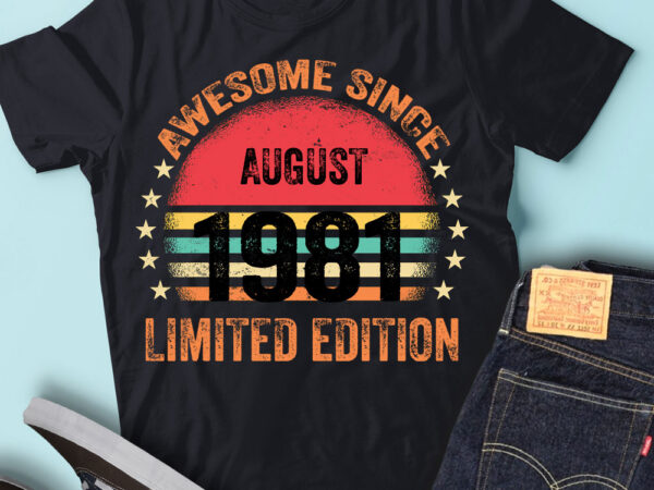 Lt93 birthday awesome since august 1981 limited edition t shirt vector graphic