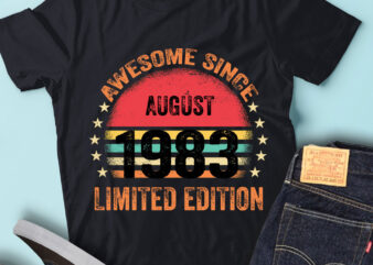 LT93 Birthday Awesome Since August 1983 Limited Edition t shirt vector graphic