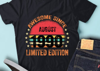 LT93 Birthday Awesome Since August 1990 Limited Edition t shirt vector graphic