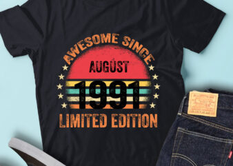 LT93 Birthday Awesome Since August 1991 Limited Edition t shirt vector graphic