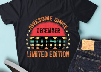 LT93 Birthday Awesome Since December 1960 Limited Edition t shirt vector graphic
