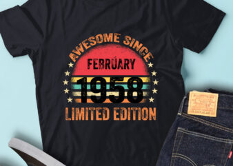 LT93 Birthday Awesome Since February 1958 Limited Edition t shirt vector graphic