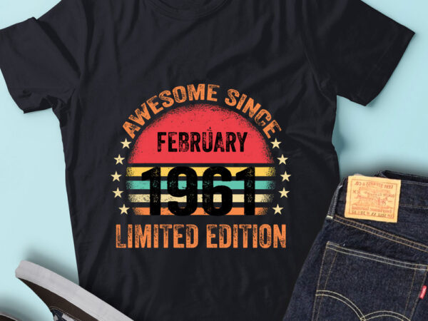 Lt93 birthday awesome since february 1961 limited edition t shirt vector graphic
