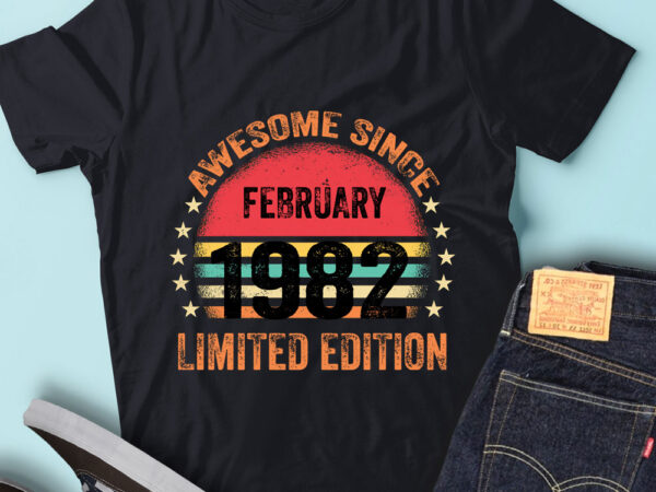 Lt93 birthday awesome since february 1982 limited edition t shirt vector graphic