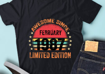 LT93 Birthday Awesome Since February 1987 Limited Edition t shirt vector graphic