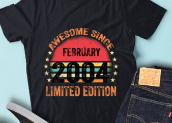 LT93 Birthday Awesome Since February 2004 Limited Edition t shirt vector graphic