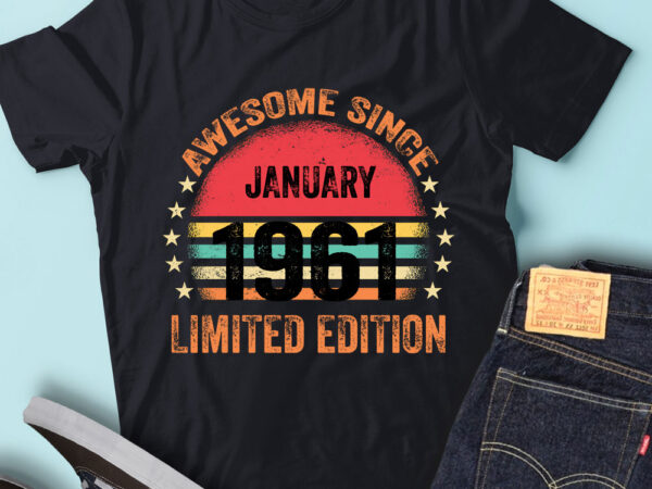 Lt93 birthday awesome since january 1961 limited edition t shirt vector graphic
