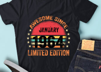 LT93 Birthday Awesome Since January 1964 Limited Edition t shirt vector graphic