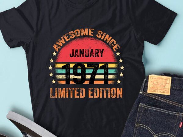 Lt93 birthday awesome since january 1971 limited edition t shirt vector graphic