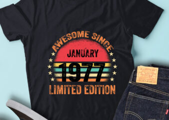 LT93 Birthday Awesome Since January 1977 Limited Edition t shirt vector graphic