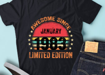 LT93 Birthday Awesome Since January 1983 Limited Edition t shirt vector graphic