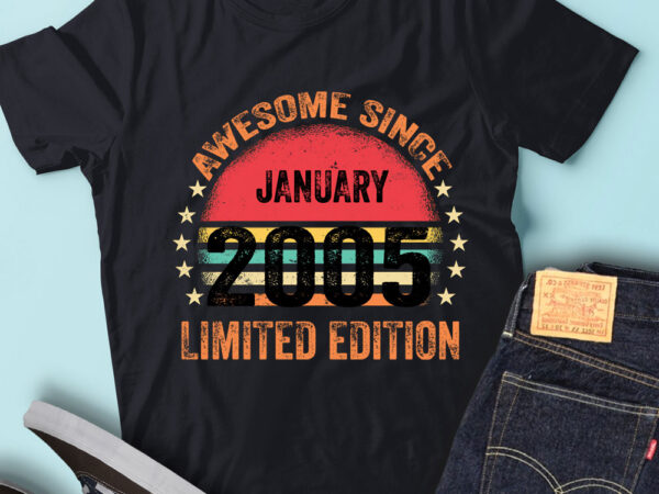 Lt93 birthday awesome since january 2005 limited edition t shirt vector graphic