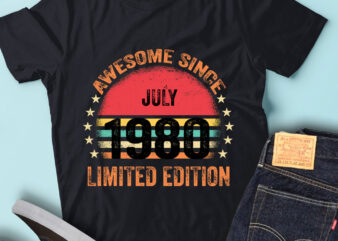 LT93 Birthday Awesome Since July 1980 Limited Edition t shirt vector graphic